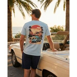 Shelby Cobra M Monte Carlo French Riviera Mens T-Shirt Light Blue M NWT